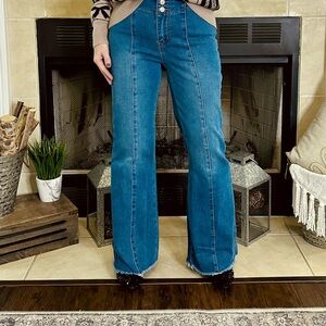 NWT Henley High-Waisted Wide-Leg Jeans